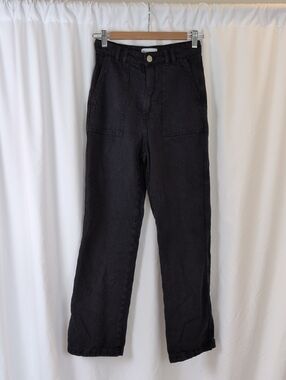 Zara Black High-Rise Straight Leg Jeans - Size S